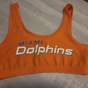 NFL Miami Dolphins Orange Fan Gear - Crop Top/Sports Bra